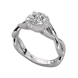 Bague solitaire en or 10 carats avec diamant rond brillant pour femme - Product Image 1