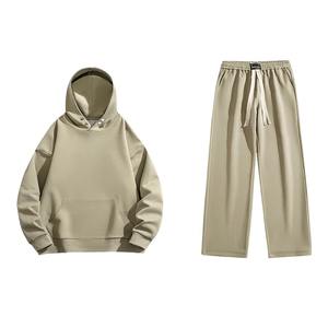 Conjunto de Pantalón y Sudadera de Felpa de Algodón 100% para Hombre, Estilo Casual, Color Liso, Grueso, Cálido, Ajuste Perfecto, Cuello con Capucha, Transpirable, para Otoño e Invierno - Product Image 5