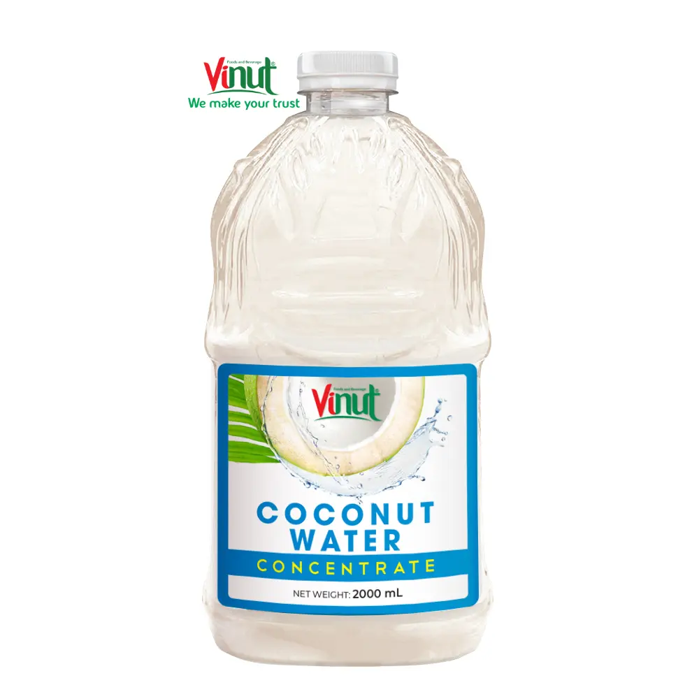 2000mL बोतल VINUT प्रीमियम गुणवत्ता नारियल पानी ध्यान केंद्रित वियतनाम आपूर्तिकर्ताओं निर्माताओं