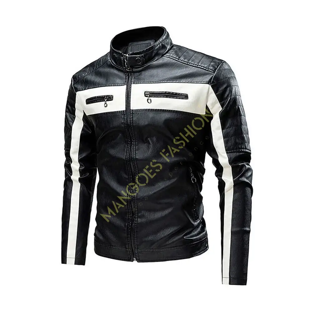 Leren Jas Heren Herfst Casual Vintage Fleece Winddicht Biker Jack Voor De Lente Mode, Met Een Trendy Bomber Overjas De