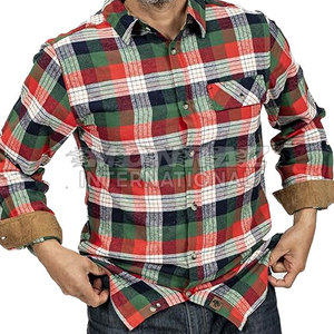 Camisa de franela a cuadros de algodón 100% personalizada para hombre, ajuste clásico y talla grande gruesa, precio de fábrica - Product Image 5