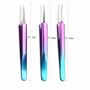 Aiguille à acné en acier inoxydable, pince à épiler pour points noirs, outil de soin du visage, multi-usages, extension de faux cils, cils - Product Image 3