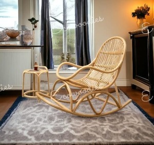 Vintage Design Rocking Chair Elderly Adults Comfortable <b>Swing</b> Chair Armchair Cane Bamboo Garden <b>Sets</b> Furniture Outdoor - Product Image 1
