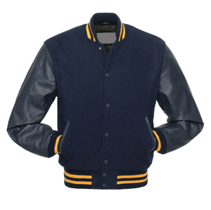 Meilleure vente personnalisé corps en laine manches en cuir véritable support réversible Letterman Bomber Varsity veste hommes femmes de haute qualité - Product Image 3