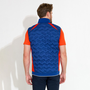 Chaleco con cremallera transpirable bordado con logotipo personalizado para hombre, chaqueta de golf sin mangas de punto transpirable, ropa exterior informal de verano - Product Image 4