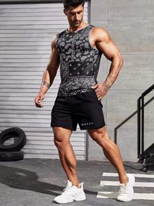 เสื้อกล้ามโพลีเอสเตอร์พิมพ์ลายสำหรับผู้ชายเสื้อกล้ามพิมพ์ลายพิมพ์โลโก้ผลิตเองได้จากโรงงานอุปกรณ์ออกกำลังกายแบบไร้รอยต่อรุ่นใหม่ - Product Image 5