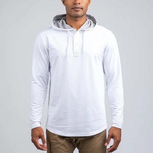 Sudadera con capucha de botón sólido pequeño personalizado para hombre, camisetas de moda para primavera y verano con capucha - Product Image 2