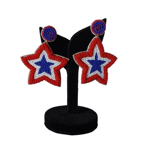 ต่างหูลูกปัดรักชาติสำหรับวันรักชาติต่างหูลูกปัดรูปธงชาติสหรัฐอเมริกา - Product Image 1