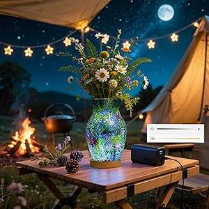 <b>Mosaic</b> Glass <b>Vase</b> Modern Handmade Eco-Friendly Tabletop Flower <b>Vase</b> for Bedroom Living Room Kitchen Office Diwali Wedding Gift - Product Image 5