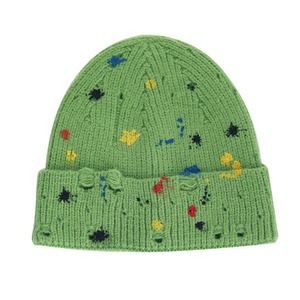 2025 Premium blanc coloré encre Splash conception à la mode peinture en détresse hiver chapeaux tricoté bonnets unisexe - Product Image 3