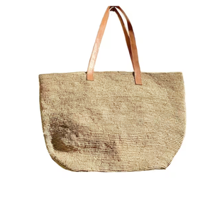 Sac de paille avec fermeture éclair et sangles en cuir Sac de corde de papier tissé Crochet Macramé Sacs de plage directement du fournisseur indien - Product Image 1