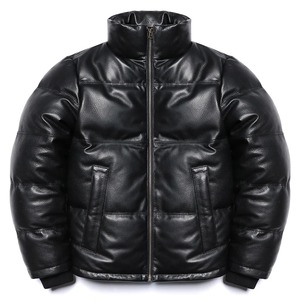 Chaqueta de Plumón de Pato Blanco con Piel de Oveja Genuina, Chaqueta con Capucha de Piel de Cabra para Hombre, Abrigo Cálido y Grueso para Invierno - Product Image 1