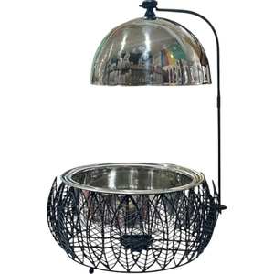 Ensemble de table design de quatre casseroles en métal durable de différentes tailles, idéales pour la présentation des aliments de haute qualité - Product Image 3