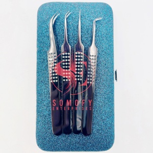 Pince à épiler professionnelle Shine Black Plasma Diamond Grip pour cils, en acier inoxydable durable, 10 mm, pointe lisse et pointue - Product Image 5