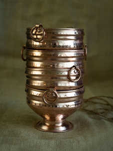 Ensemble de 4 petits bols ronds Gangal en cuivre martelé à la main, décoration d'intérieur traditionnelle, service de table en cuivre, pièce maîtresse - Product Image 6