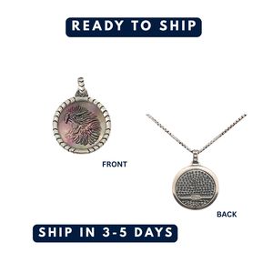 Egal Colgante Redondo de Plata de Ley 925 con Madreperla Negra para Hombre, Estilo Casual/Deportivo, Joyería Fina Unisex |   OEM - Product Image 3