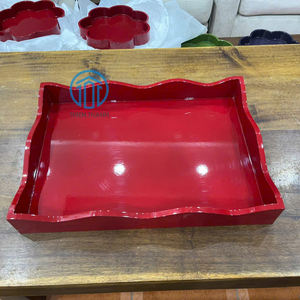 Bandeja Lacada de Alta Calidad, Fabricante Vietnamita, Acabado Brillante, OEM/ODM Disponible, Precio al por Mayor, Bandejas Decorativas Onduladas de MDF Lacado - Product Image 2