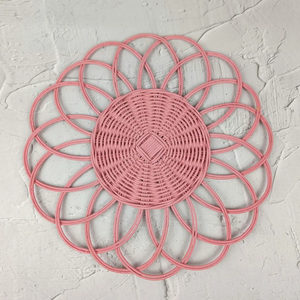 Tienphong 2024, venta al por mayor, Mantel Individual de flor de ratán Rosa tejido a mano, Decoración de mesa Bohemia decorativa, acento ecológico para el hogar - Product Image 2