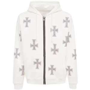 เสื้อฮู้ดผู้ชายสไตล์สตรีทแวร์ฮิปฮอป ลวดลายพิมพ์ลายคริสตัล ทรงโอเวอร์ไซส์ สไตล์วินเทจฟอกสี  ขายดี - Product Image 1