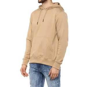 Sudadera con capucha larga de algodón básica de corte regular para hombre con estampado personalizado con bolsillo de canguro y técnicas de hojaldre en relieve - Product Image 5