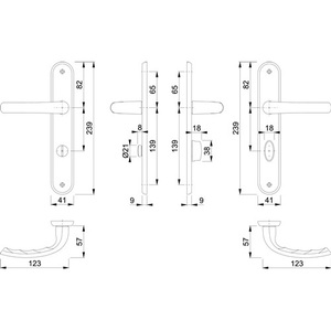Juego de Manijas para Puerta de Latón HOPPE Tky M1710RH/265, Placa Larga, 78 mm, DIN Izquierda/Derecha, F71 SK/OL - Product Image 4