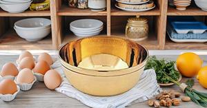 Medium Size Handmade Metal Mixing Bowl Kitchen Serving Brass Bowl for Salad Egg Beating Candy Display Decorative Purpose - Product Image 2