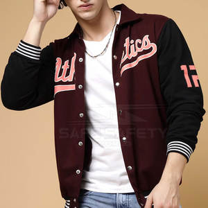 Veste universitaire d'hiver personnalisée pour homme à manches longues, en toile respirante de qualité supérieure, col montant – Créez la vôtre ! - Product Image 3