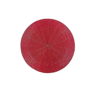 <b>Red</b> Round Beaded Table Pad Coaster Runner <b>Placemats</b> for Dining Embroidered Cotton Home Hotel Restaurant Decor - Product Image 1