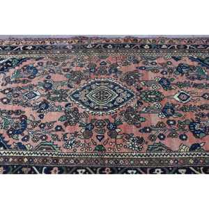 Alfombra Turca Vintage de 4.1x7.7 pies (125x236 cm), Alfombra Floral Azul y Roja - Product Image 5