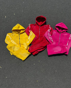 Streetwear 380 GSM Acid Wash Zipper <b>Hoodie</b> Men Custom Logo Printed Oversized Men Streetwear <b>Hoodie</b> Manufacturer - Product Image 4