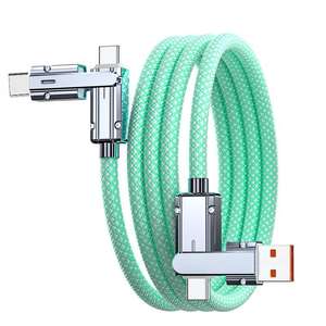 Cavo di Ricarica Rapida 2 in 2 in Nylon Resistente Heavy Duty 540 °   Cavo di ricarica e sincronizzazione dati USB-C a USB-C rotante con USB-A e USB-C - Product Image 5