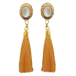 Tip Top Fashions Gold Plated Beige Thread Tassel - Product Image 1
