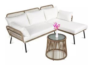 Moderno al aire libre Hotel Bar muebles de madera y metal ratán Patio jardín conjuntos cuerda tejido mesas y sillas terraza muebles - Product Image 5