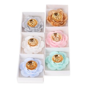 Quemador de Incienso HEDYEL CROWNS en Caja con Acabado Metálico en Azul Bebé, Blanco, Dorado, Colores Agua y Amarillo, Objeto Decorativo - Product Image 2