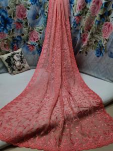 Bollywood Georgette Sari Collection para adultos Hilo hermoso y trabajo de piedra Swarovski con blusa - Product Image 6