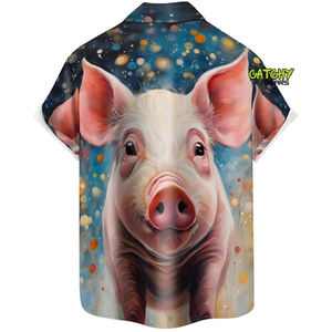 เสื้อฮาวายชาย CATCHY GEARS ผ้าสแปนเด็กซ์/โพลีเอสเตอร์ ทวิล แขนสั้น ลายทาง ติดกระดุม ใส่ไปชายหาด ฤดูร้อน สไตล์ทรอปิคอล ระบายอากาศได้ดี แห้งเร็ว - Product Image 4