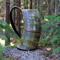 Chope à cornes prête au combat, récipient à boire robuste pour les événements sur le thème des guerriers, cosplay viking, festivals médiévaux, passionnés