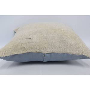 <b>Beige</b> Ikat Patchwork Wool Pillow 18x18 Inch Luxury Vintage Square Fabric <b>Cushion</b> for Living Room and Bedroom Decor - Product Image 5