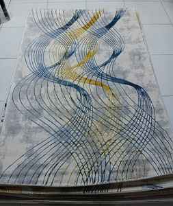 Alfombras Turcas Modernas de Poliéster Tejidas a Máquina, Alfombras de Yute de Alta Calidad Resistentes a las Manchas, Alfombras de Pelo Alto Abstractas para Dormitorio - Product Image 1