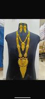 Ensemble de Bijoux de Mode Vintage Plaqué Or 24K Style Comores Mayotte, Incluant un Collier et des Joncs en Cuivre Ornés de Diamants, Cadeau Idéal pour les USA