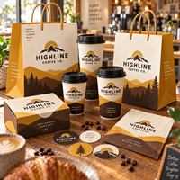 Solution d'emballage de café personnalisée AT PACK avec gobelets, sacs en papier, boîtes et accessoires pour la marque de café et les commandes à emporter