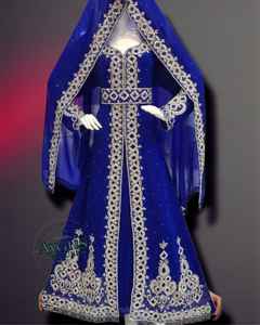 Kaftan Abaya islamique pour le festival du Ramadan Eid, grande taille, soirée, soirée, longueur au sol, léger, manches longues, orné de perles à la main - Product Image 1