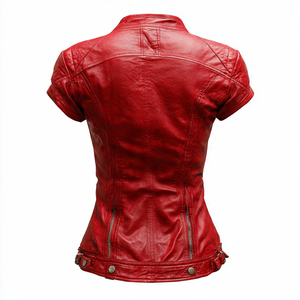 New Style Red <b>Leather</b> T <b>Shirt</b> Women Crew Neck Short Sleeve Tee Top Ladies Streetwear Fashion <b>Leather</b> Tee <b>Shirts</b> Womens - Product Image 2