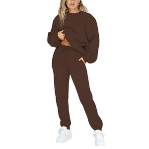 Diseño personalizado al por mayor de color arena lavado de gran tamaño Jogger chándal conjuntos de mujeres sudaderas con capucha y conjunto - Product Image 4