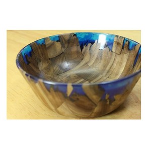 Bol tourné à la main en résine de bois rustique, bol en résine et en bois pour servir des aliments au prix de gros en gros de l'Inde - Product Image 3