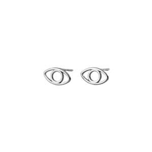 Women's Adorable Evil Eye <b>Stud</b> Earrings 925 Sterling <b>Silver</b> with Hollow Design Available 14K 18K White Rose Gold 18K Yellow Gold - Product Image 1