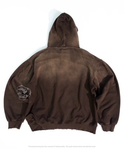 OEM Nouvelle Mode Streetwear Soleil Délavé Vintage Pull en Coton Éponge Française Surdimensionné Délavé À Capuche Pour Hommes - Product Image 3