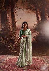 El último diseñador Georgette Silk Lace Border Saree de Fab Zone - Product Image 5