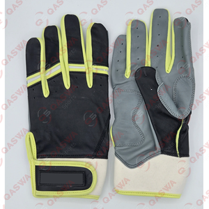 Gants de frappeur de baseball confortables et doux en cuir de vachette véritable à manchette courte Gants de frappeur de baseball Softball pour adultes et jeunes - Product Image 5