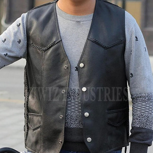 Bonne qualité 100% cuir fait mode gilet prix raisonnable hommes vêtements gilet en cuir en vente - Product Image 5